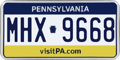 PA license plate MHX9668