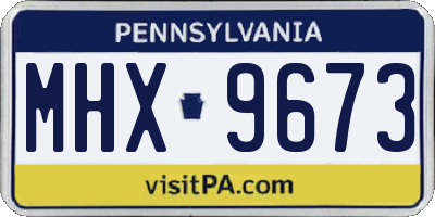 PA license plate MHX9673