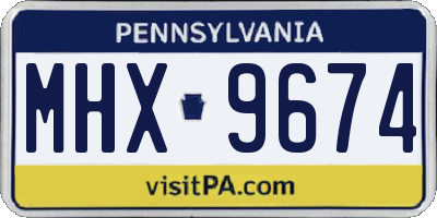 PA license plate MHX9674