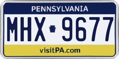 PA license plate MHX9677