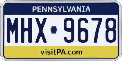 PA license plate MHX9678