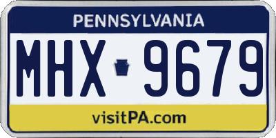 PA license plate MHX9679