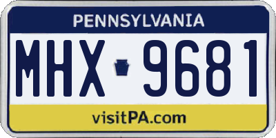 PA license plate MHX9681