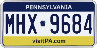 PA license plate MHX9684