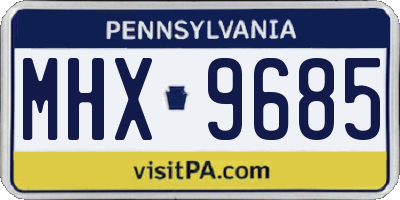 PA license plate MHX9685