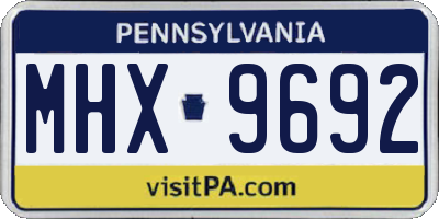 PA license plate MHX9692