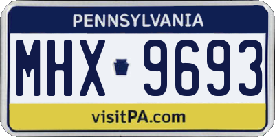 PA license plate MHX9693