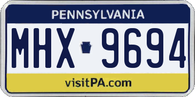 PA license plate MHX9694