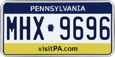 PA license plate MHX9696