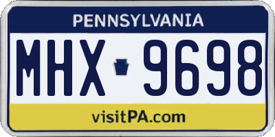 PA license plate MHX9698