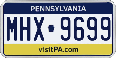 PA license plate MHX9699