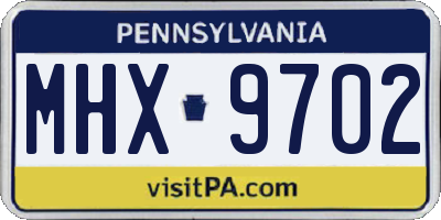 PA license plate MHX9702