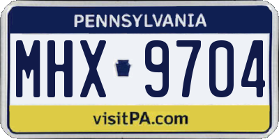 PA license plate MHX9704
