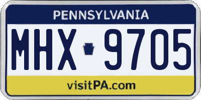 PA license plate MHX9705