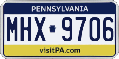 PA license plate MHX9706