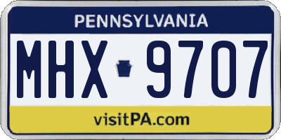 PA license plate MHX9707