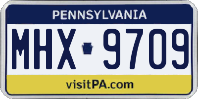 PA license plate MHX9709
