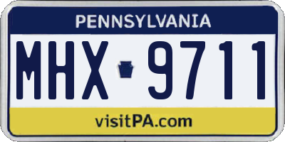 PA license plate MHX9711