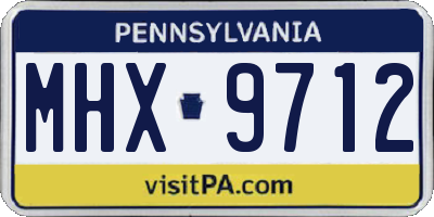 PA license plate MHX9712