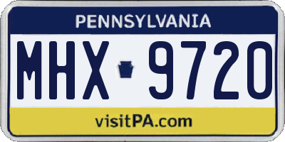 PA license plate MHX9720