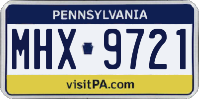 PA license plate MHX9721