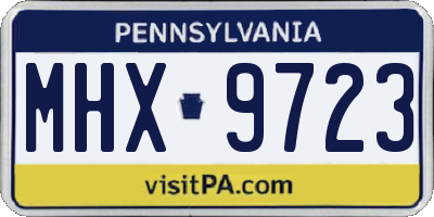 PA license plate MHX9723