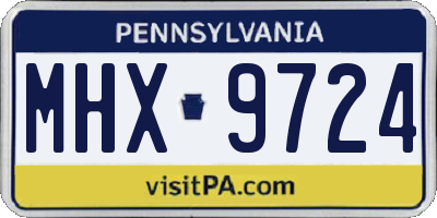 PA license plate MHX9724