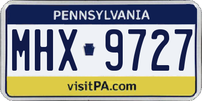 PA license plate MHX9727