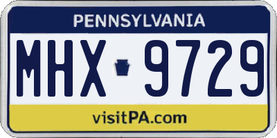 PA license plate MHX9729