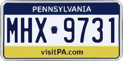 PA license plate MHX9731