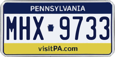 PA license plate MHX9733