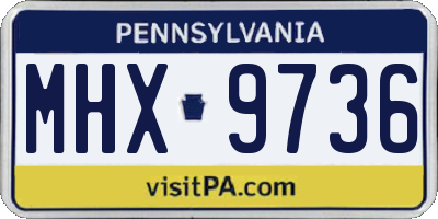 PA license plate MHX9736
