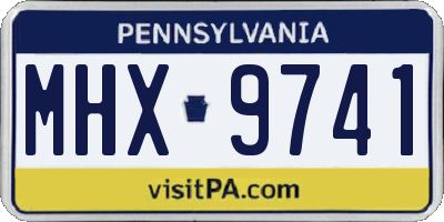 PA license plate MHX9741