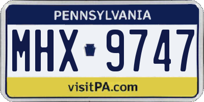 PA license plate MHX9747