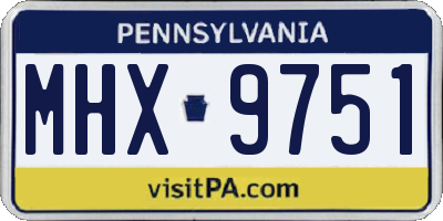 PA license plate MHX9751