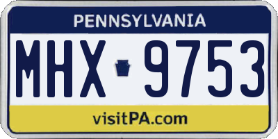 PA license plate MHX9753