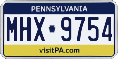 PA license plate MHX9754