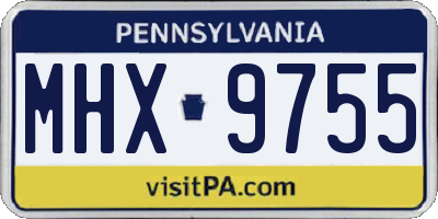 PA license plate MHX9755