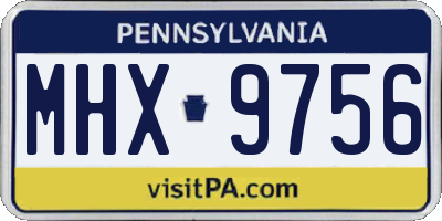 PA license plate MHX9756