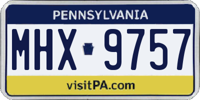 PA license plate MHX9757