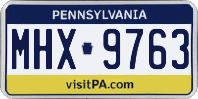 PA license plate MHX9763