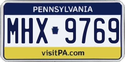 PA license plate MHX9769