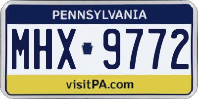 PA license plate MHX9772