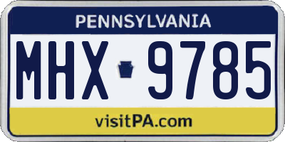 PA license plate MHX9785