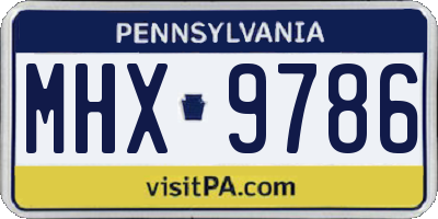 PA license plate MHX9786