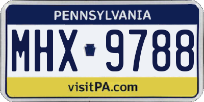 PA license plate MHX9788