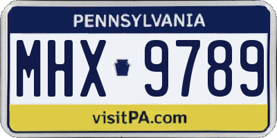 PA license plate MHX9789