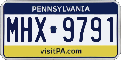 PA license plate MHX9791