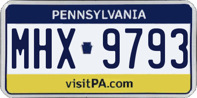 PA license plate MHX9793