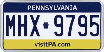 PA license plate MHX9795